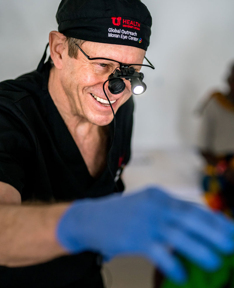 Dr. Crandall on a mission trip a couple of years ago in Tanzania Source: Moran Eye Center/Flickr