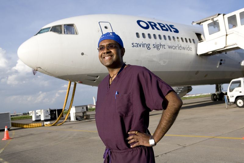 Dr. Ambati volunteers with the ORBIS Flying Eye Hospital and has trained surgeons in Ghana, Malaysia, and India.