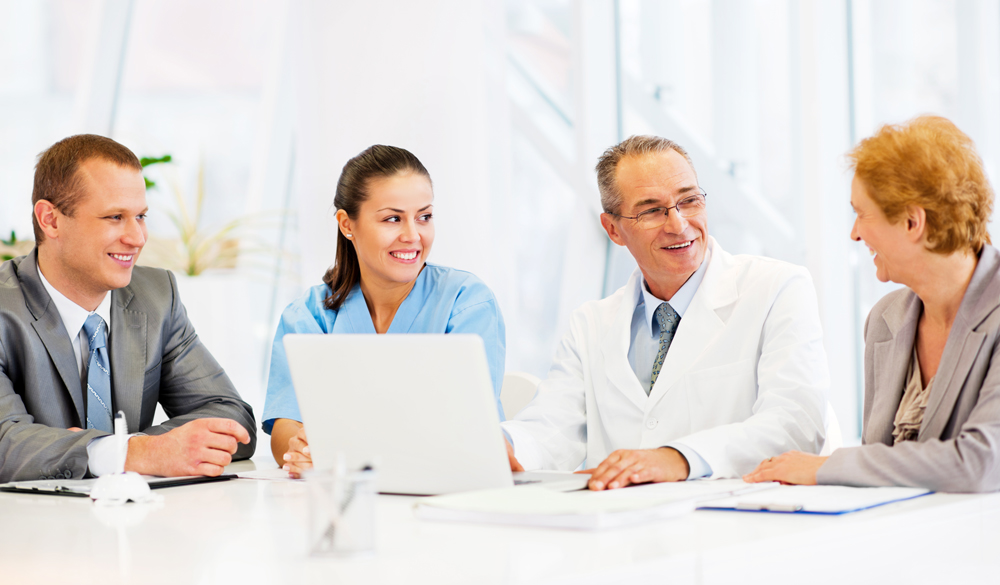doctors and administrators talking
