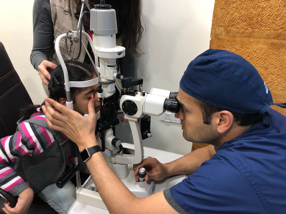 This is a child found to need further examination after failing a pediatric vision screening program Dr. Behshad and his team established in a Syrian refugee camp. Source: Soroosh Behshad, MD
